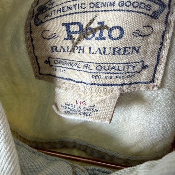 POLO RALPH LAUREN Stonewashed Destressed Denim Trucker Jacket Mens Size L - Picture 4 of 10